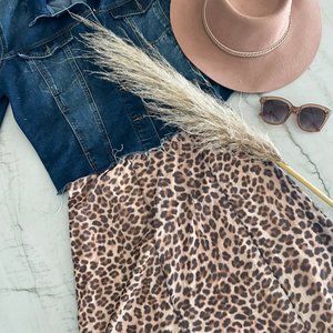 Sweet Pea by Stacy Frati Long Leopard Skirt Size Medium